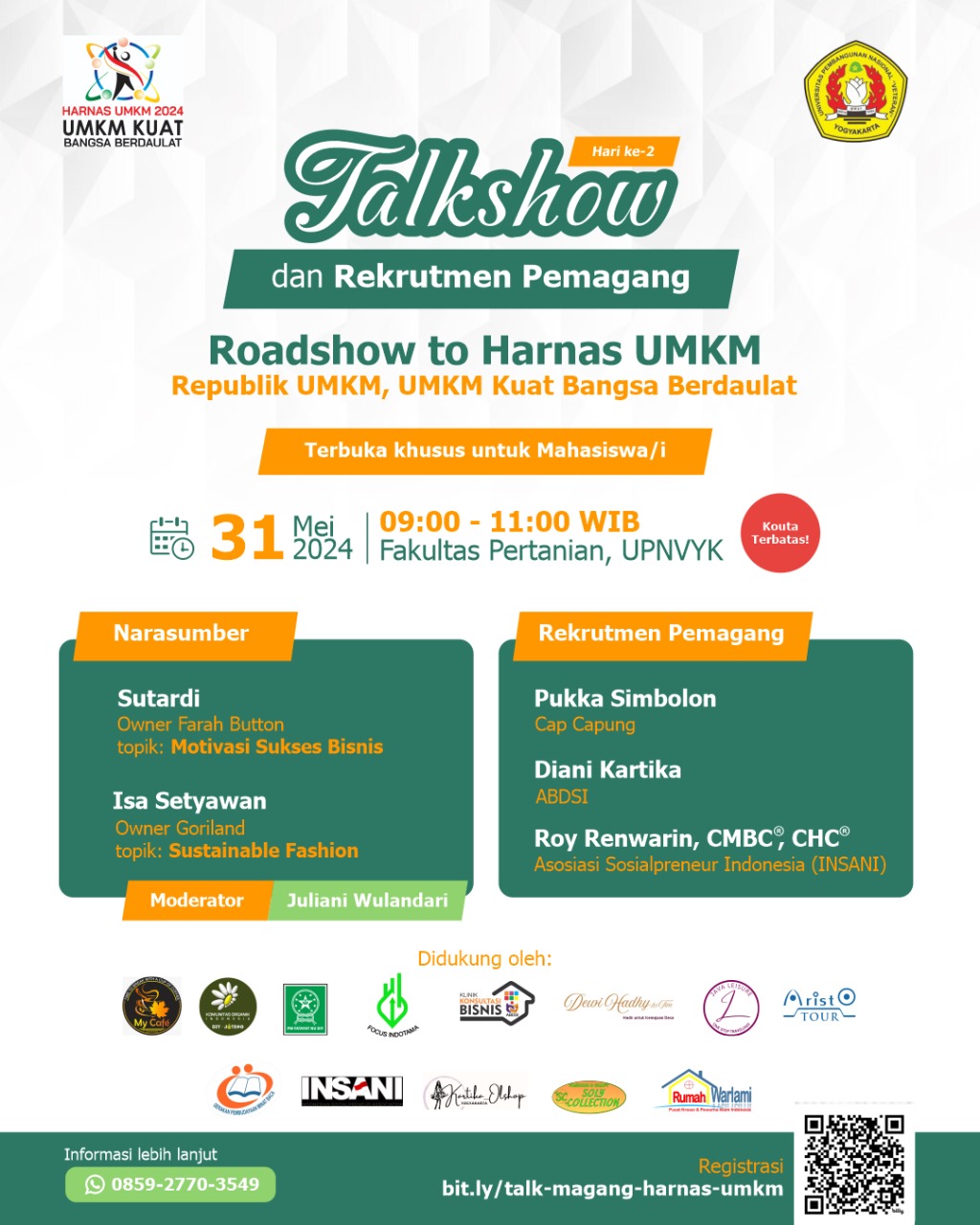 Expo Inspiratif Wirausaha Muda Roadshow to Harnas UMKM