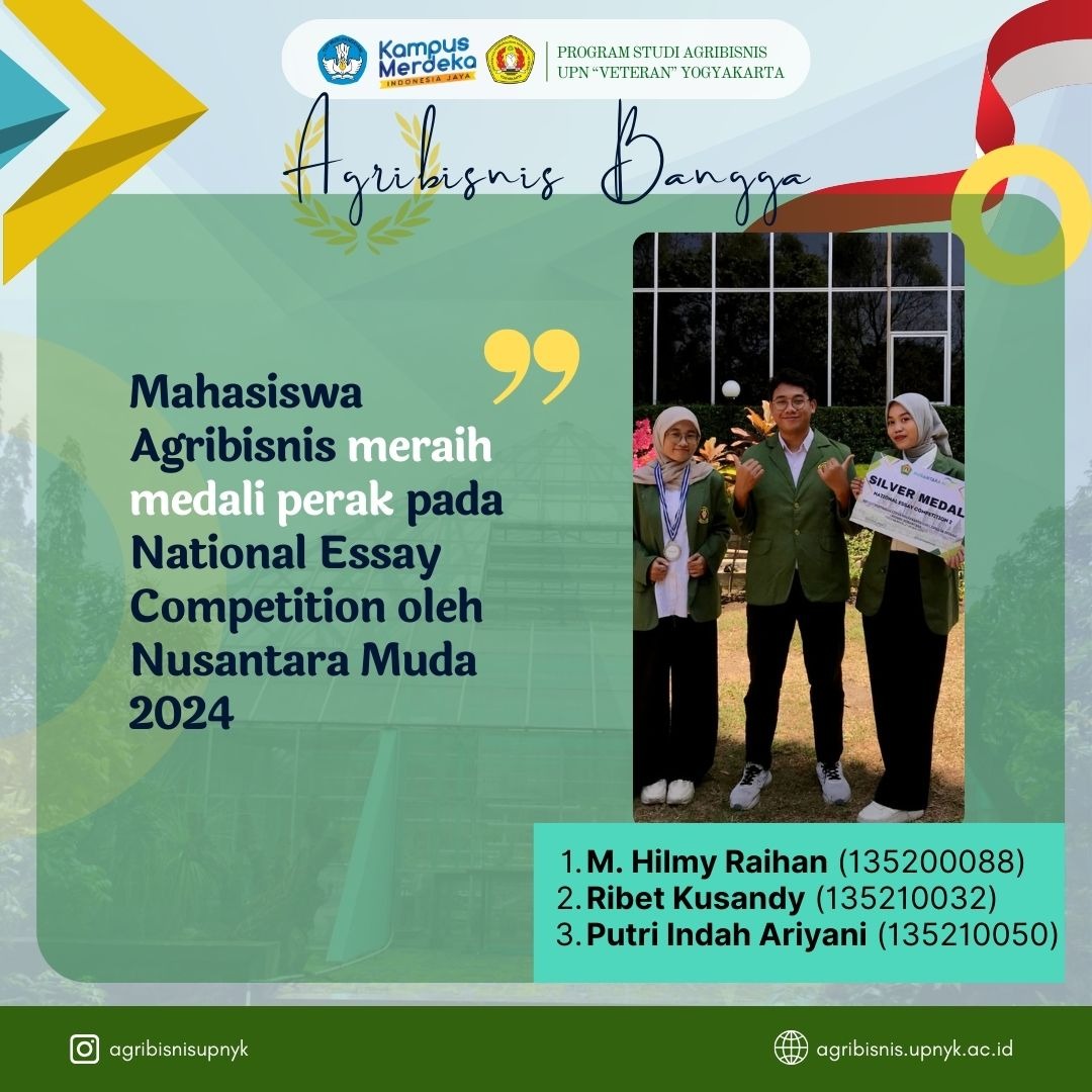 Mahasiswa Agribisnis Raih Prestasi di 2nd National Essay Competition 2024