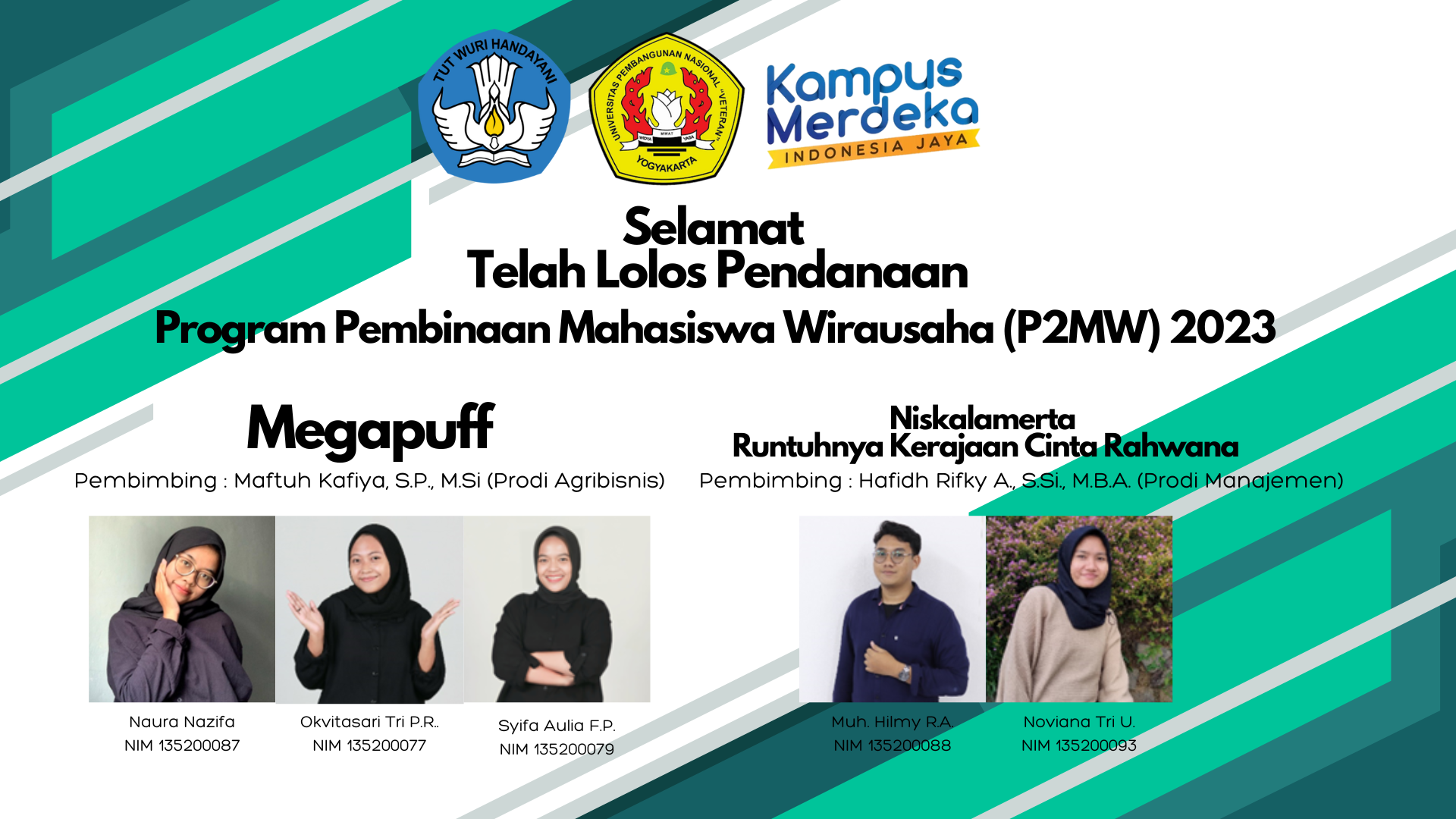 Mahasiswa Agribisnis UPN “Veteran” Yogyakarta Lolos Memperoleh Pendanaan Program Pembinaan Mahasiswa Wirausaha (P2MW) 2023